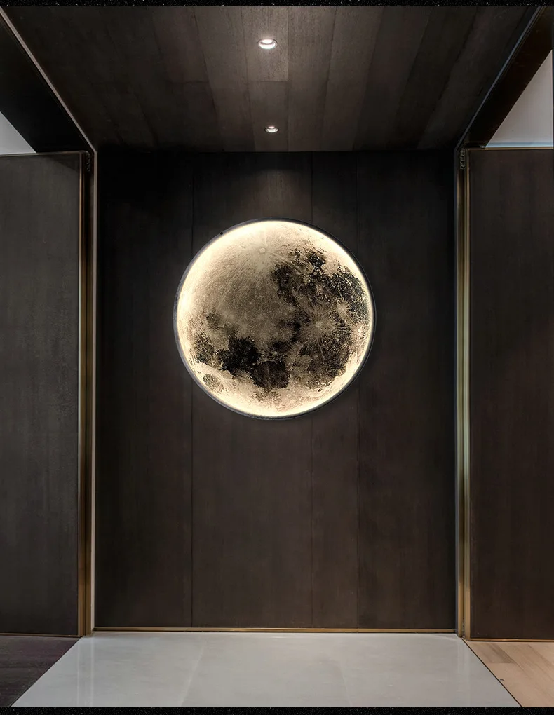 Modern Round Moon Led Wall Lamp