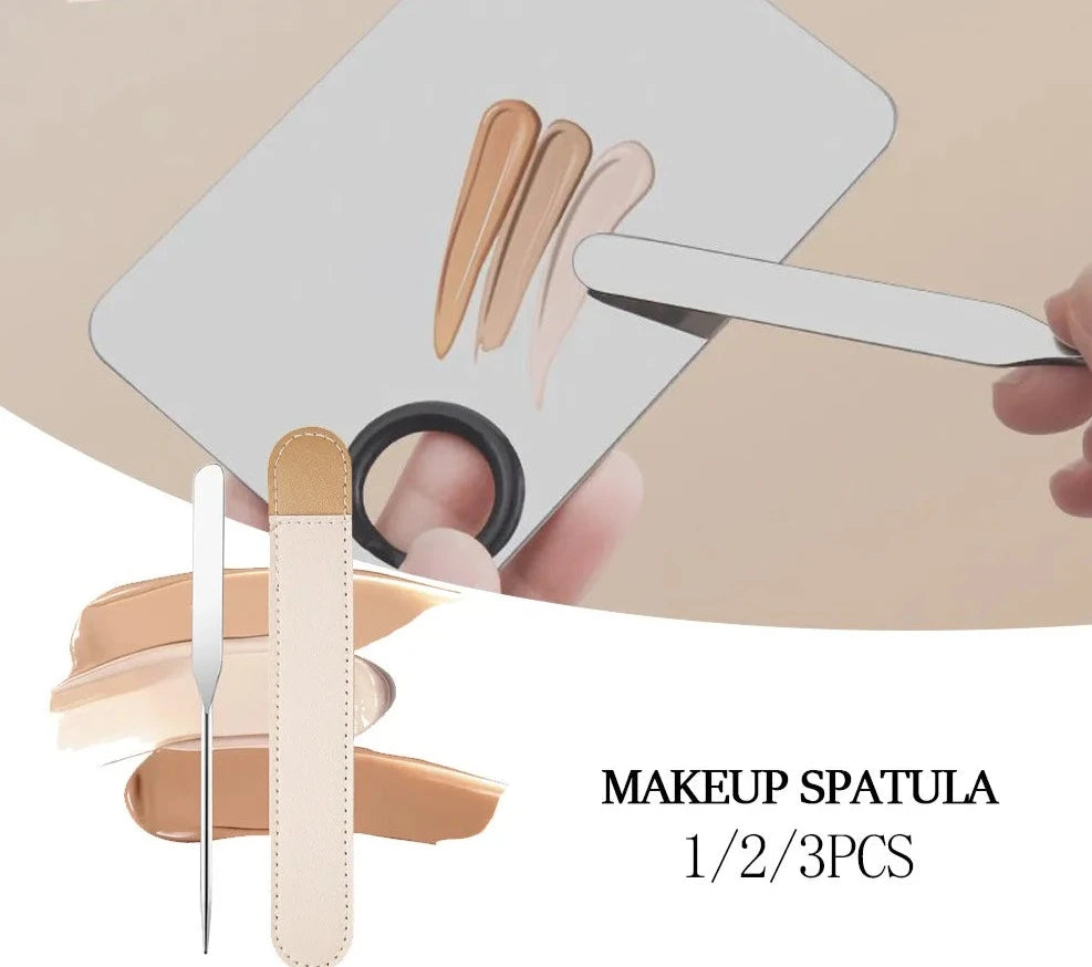 Stainless Steel Makeup Spatula Mixing Stick + Case