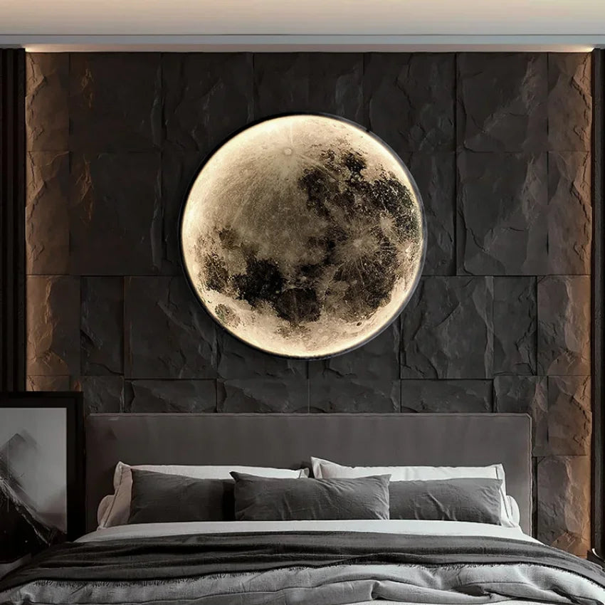 Modern Round Moon Led Wall Lamp